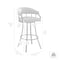 Armen Living Valerie 30" Swivel Slate Gray Faux Leather and Black Metal Bar Stool LCVLBAMBGR30 - alternate 9